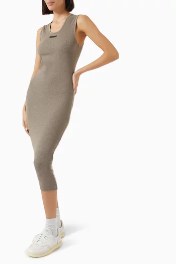 Logo Tank Dress in Rib-knit