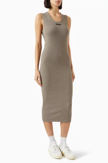 Logo Tank Dress in Rib-knit