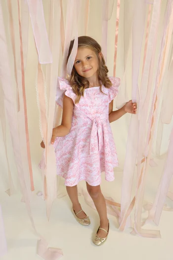 Ruffled-sleeves Dress