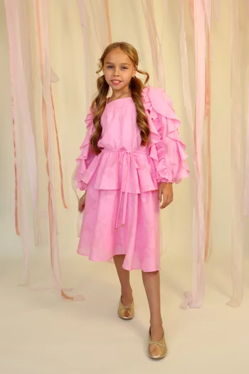 Ruffled Drawstring Dress