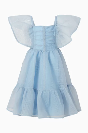 Flared-sleeves Dress in Tulle