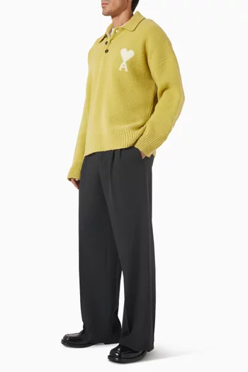 Ami De Coeur Polo Sweater in Alpaca-blend