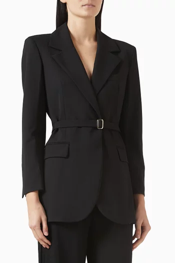 Belted Blazer in Wool-blend