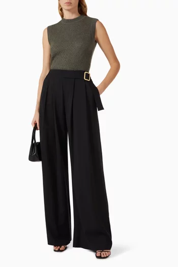Corsaro Wide-leg Pants in Herringbone-wool