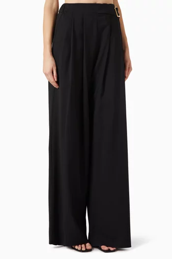 Corsaro Wide-leg Pants in Herringbone-wool
