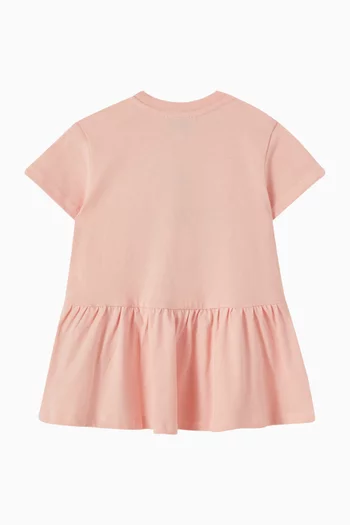 فستان قطن عضوي بطبعة شعار الماركة