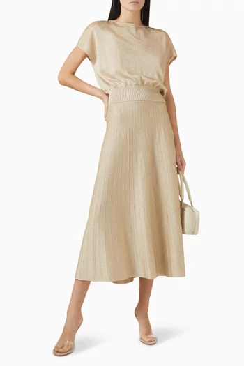 Crusca Midi Skirt in Lurex-knit