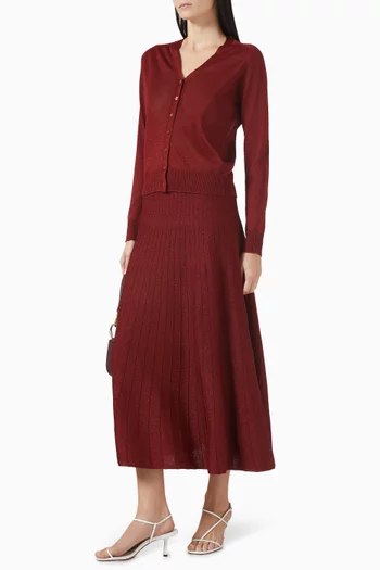 Crusca Midi Skirt in Lurex-knit