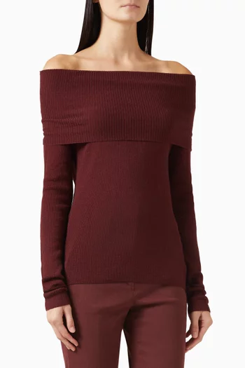 Corinne Off-shoulder Sweater in Wool