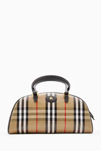 Small Highlands Bowling Bag in Check Canvas