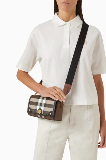 Small Note Shoulder Bag in Check Canvas