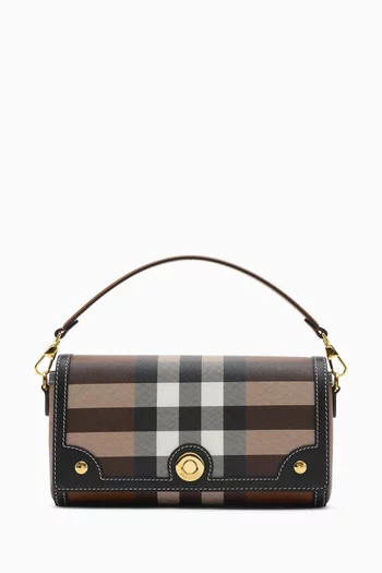 Small Note Shoulder Bag in Check Canvas