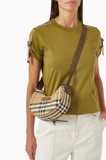 Horseshoe Crossbody Bag in Quilted Nylon Blend