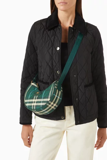 Horseshoe Crossbody Bag in Quilted Nylon Blend