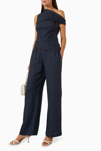 Elyce Asymmetrical Top in Linen