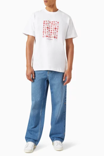 Hair Grid T-shirt in Cotton