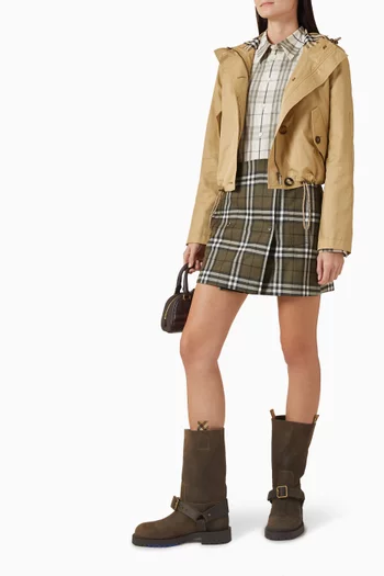 Check Mini Skirt in Wool