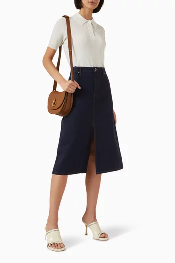 Check-trim Polo Shirt in Wool