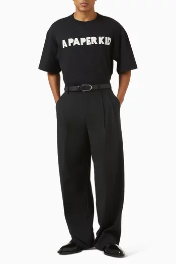 تي شيرت مزين بشعار الماركة قطن