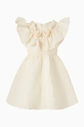 Ruffled-collar Flared Dress