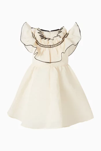 Ruffled-collar Flared Dress