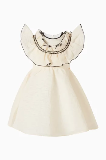 Ruffled-collar Flared Dress