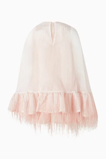 Ruffle Cape A-line Flared Dress