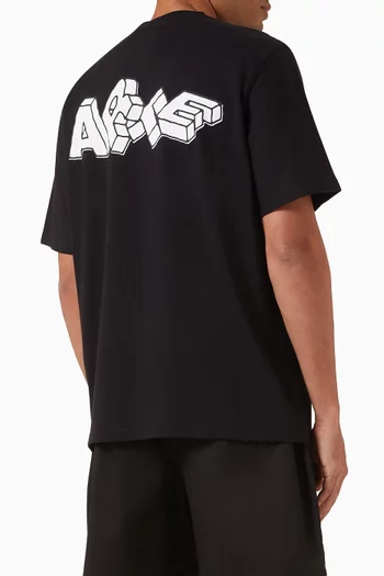 Blocks-print T-shirt in Cotton