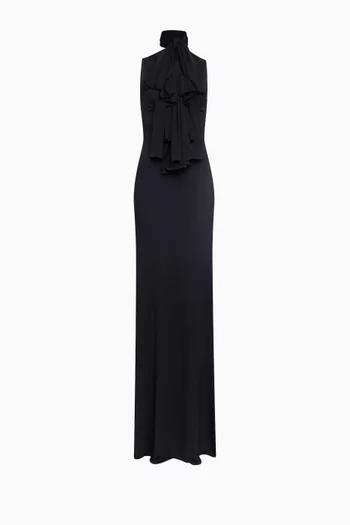 Bow Maxi Dress in Fluid Jersey