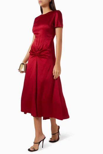 Gathered T-shirt Midi Dress
