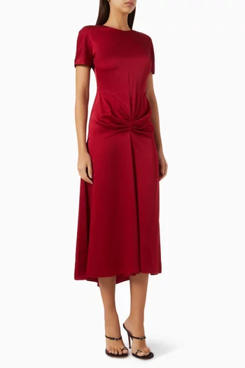 Gathered T-shirt Midi Dress