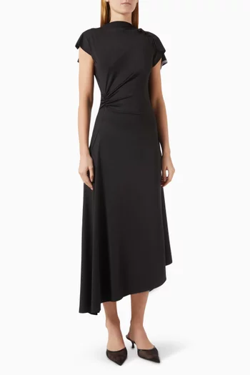 Draped Midi Dress in Jersey