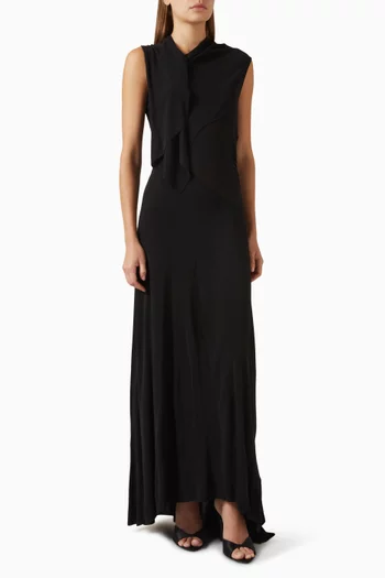 Draped Panel Dress in Viscose