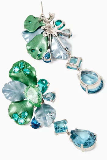 Paraiba Ariel Drop Earrings in 18kt White Gold & Rhodium Vermeil