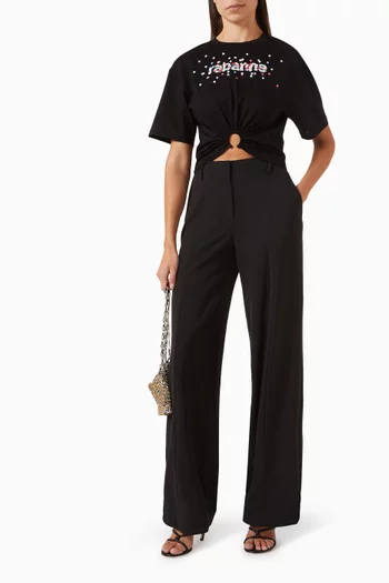 تي شيرت قصير برقعة شعار الماركة