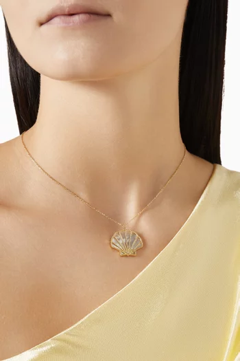 Shell Mother of Pearl Necklace in 18kt Gold