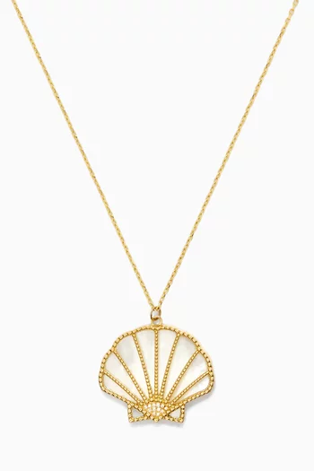 Shell Mother of Pearl Necklace in 18kt Gold