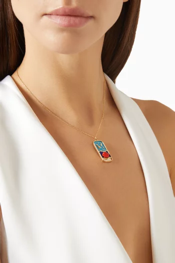 Under The Sea Enamel Pendant in 18kt Yellow Gold