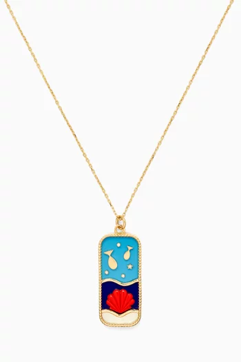 Under The Sea Enamel Pendant in 18kt Yellow Gold