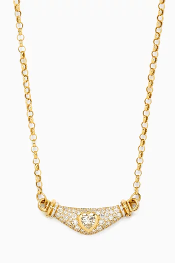 Karma Diamond Heart Necklace in 18kt Gold