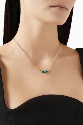 Karma Malachite & Diamond Necklace in 18kt Gold