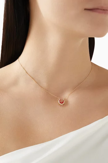 With Luck Diamond & Agate Necklace in 18kt Gold