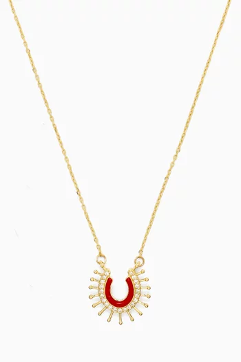 With Luck Diamond & Agate Necklace in 18kt Gold