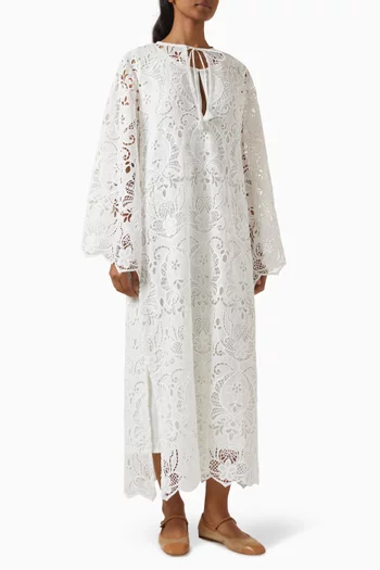 Eyelet Moza Kaftan in Cotton