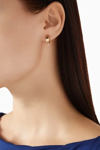 قرط منفرد غابي رقم 1 مرصع بالماس ذهب عيار 9