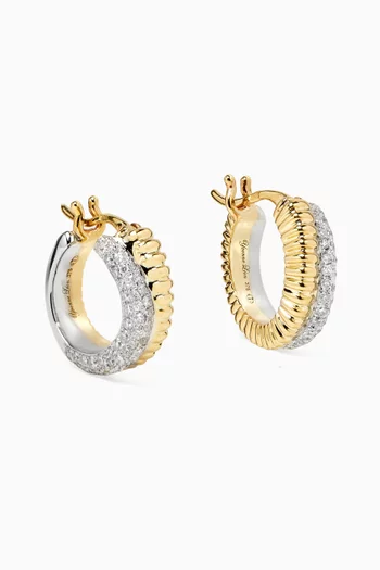 Mini Diamond Hoop Earrings in 9kt Gold