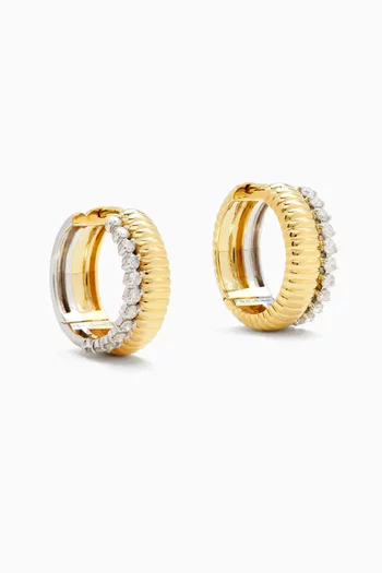 Wave Hoop Diamond Earrings in 9kt Gold
