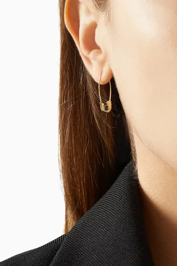 قرط منفرد سيرك بتصميم دبوس ذهب عيار 14