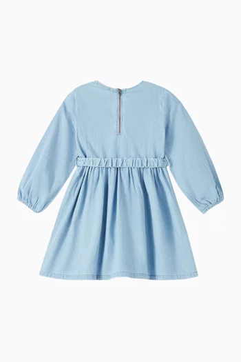 فستان بنقشة زهور دينم