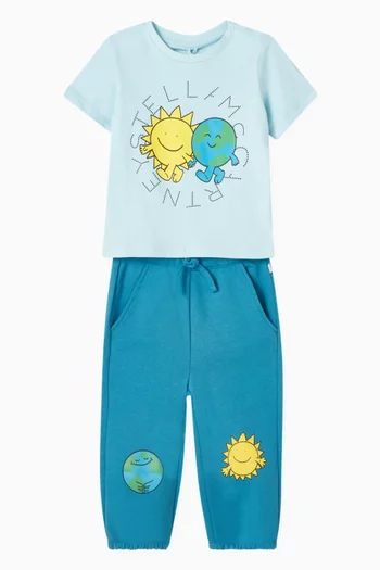 Smiley Sun & Earth T-shirt in Cotton